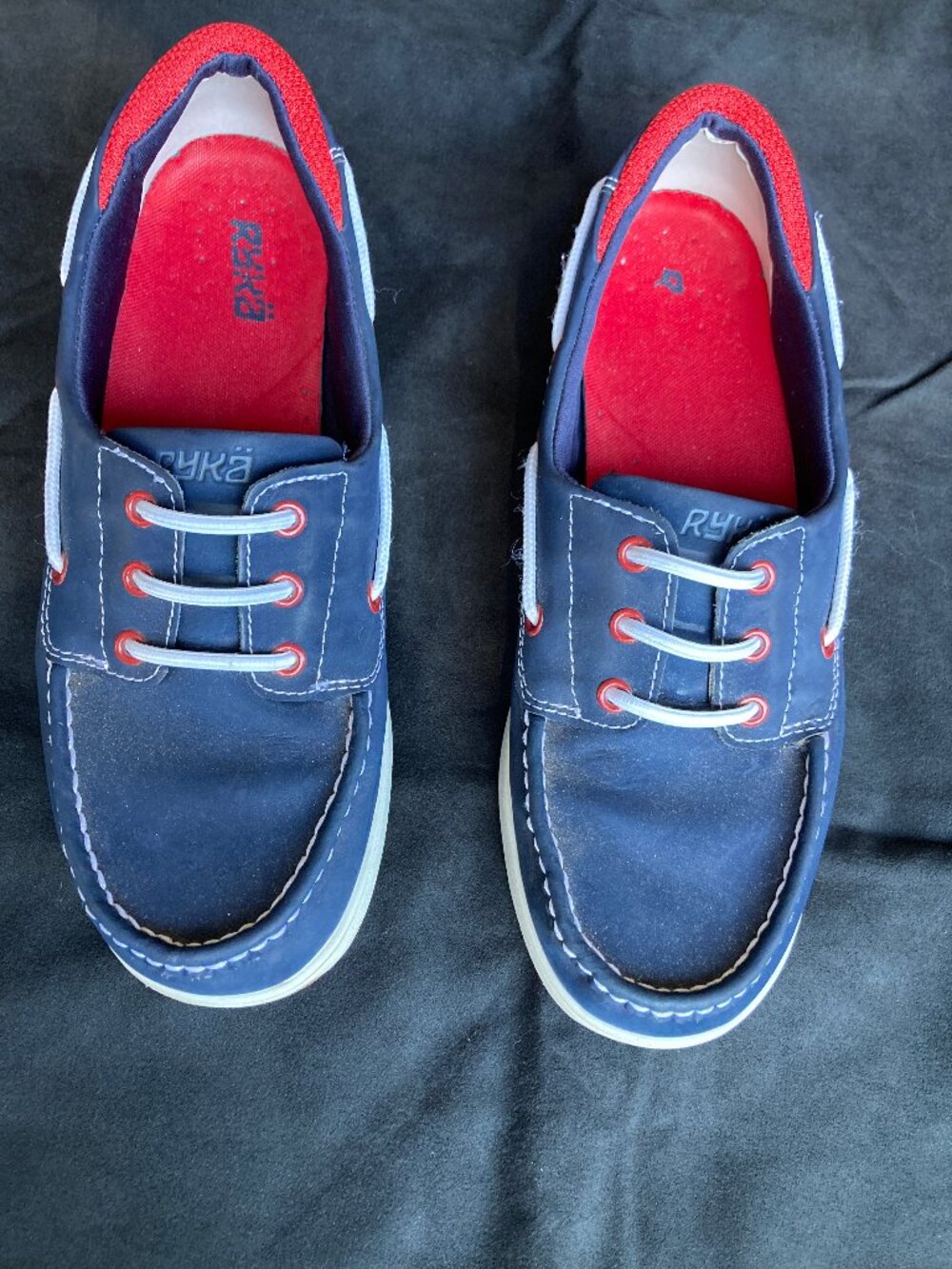 Ryka Boat Shoes Blue and Red Nautical Maritime Coastal Preppy